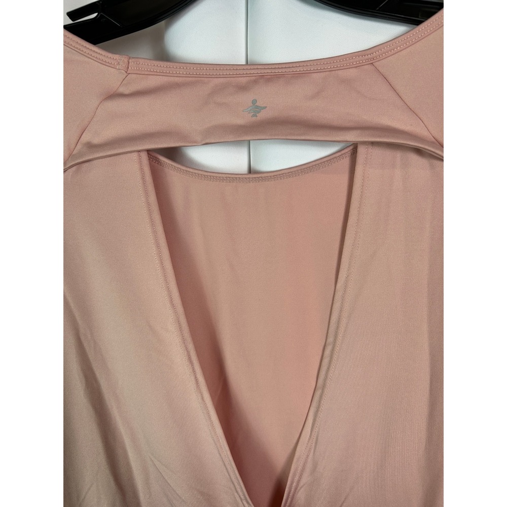 Halara Pink Solid Open Back Long Sleeve Active Top Thumbholes Sporty Shirt Large - Picture 5 of 8